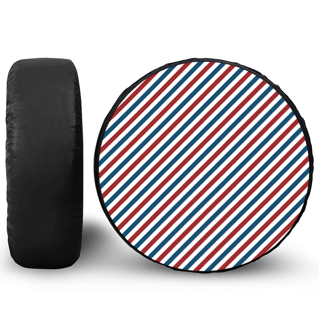 USA Patriotic Striped Pattern Print Tire Cover