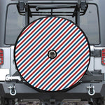 USA Patriotic Striped Pattern Print Tire Cover With Camera Hole