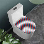 USA Patriotic Striped Pattern Print Toilet Lid Cover