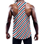 USA Patriotic Striped Pattern Print Training Tank Top