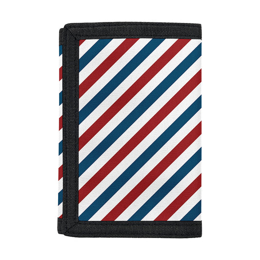 USA Patriotic Striped Pattern Print Trifold Wallet