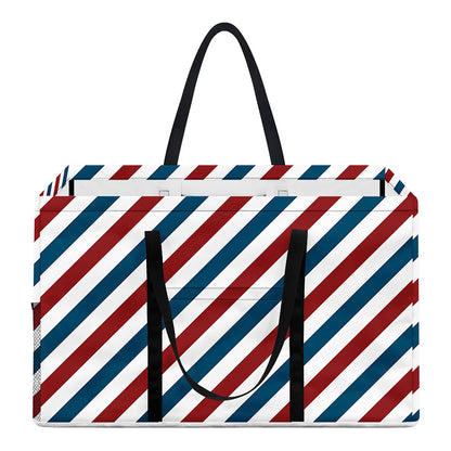 USA Patriotic Striped Pattern Print Utility Tote Bag
