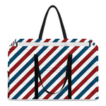 USA Patriotic Striped Pattern Print Utility Tote Bag
