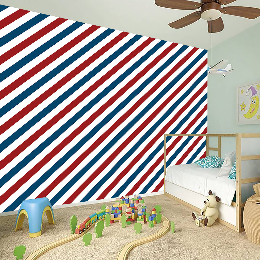 USA Patriotic Striped Pattern Print Wall Sticker