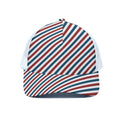 USA Patriotic Striped Pattern Print White Mesh Trucker Hat
