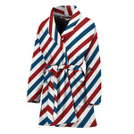 USA Patriotic Striped Pattern Print Women's Bathrobe