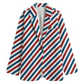 USA Patriotic Striped Pattern Print Women's Blazer
