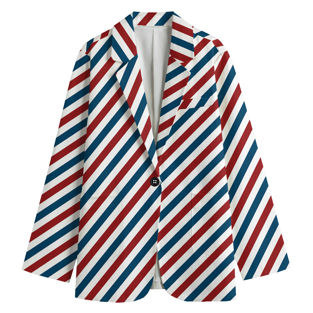 USA Patriotic Striped Pattern Print Women's Blazer