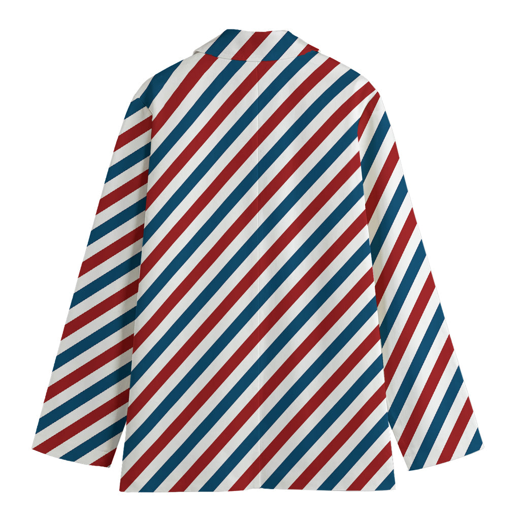 USA Patriotic Striped Pattern Print Women's Blazer