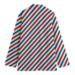 USA Patriotic Striped Pattern Print Women's Cotton Blazer