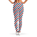 USA Patriotic Striped Pattern Print Women's Leggings