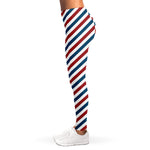 USA Patriotic Striped Pattern Print Women's Leggings