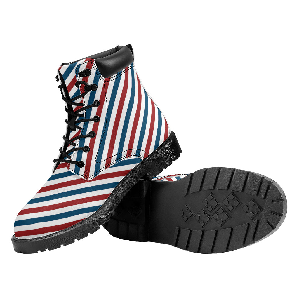 USA Patriotic Striped Pattern Print Work Boots