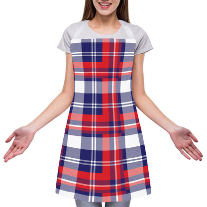 USA Plaid Pattern Print Adjustable Apron