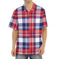 USA Plaid Pattern Print Aloha Shirt