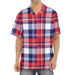USA Plaid Pattern Print Aloha Shirt