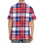 USA Plaid Pattern Print Aloha Shirt