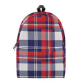 USA Plaid Pattern Print School Backpack