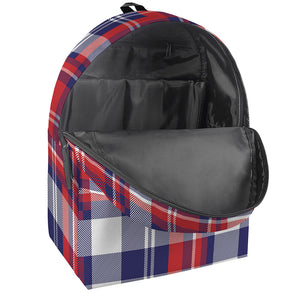 USA Plaid Pattern Print Backpack