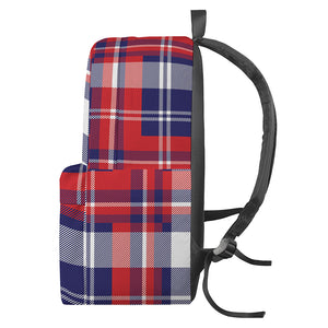 USA Plaid Pattern Print Backpack