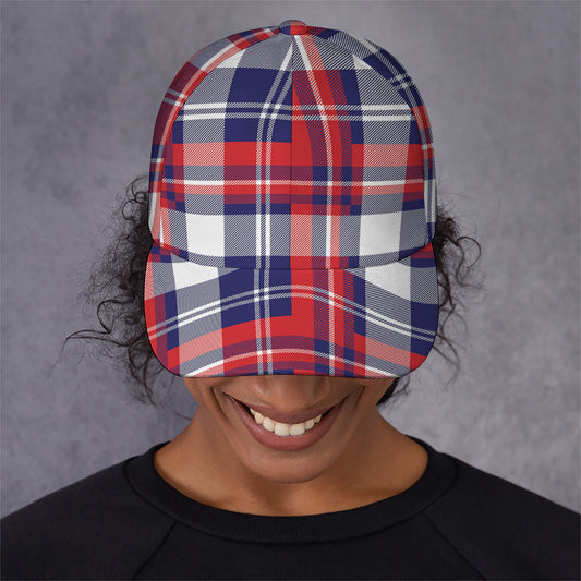 USA Plaid Pattern Print Baseball Cap