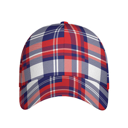 USA Plaid Pattern Print Baseball Cap