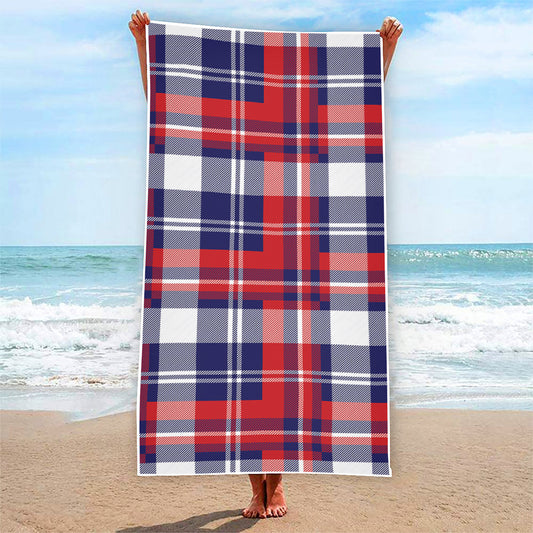 USA Plaid Pattern Print Beach Towel