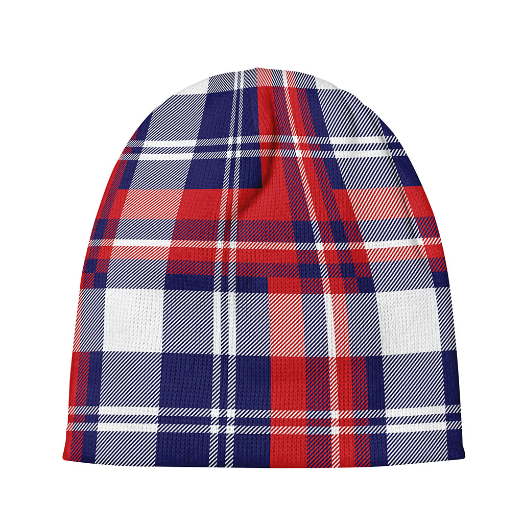 USA Plaid Pattern Print Beanie