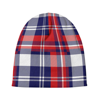 USA Plaid Pattern Print Beanie
