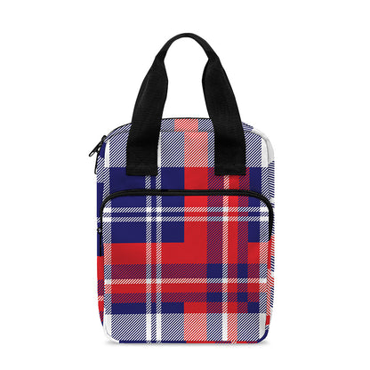 USA Plaid Pattern Print Bible Tote Bag