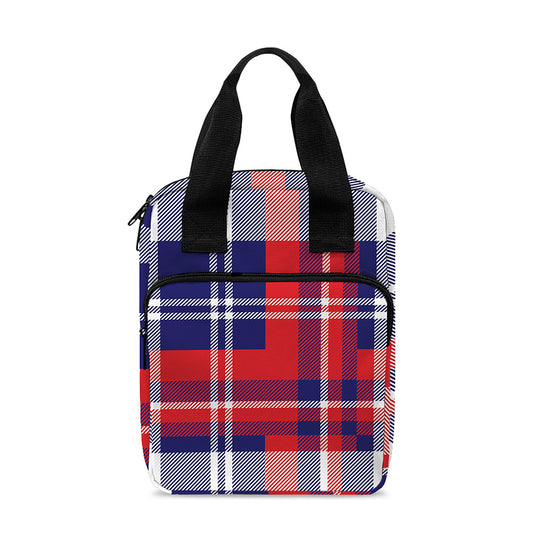USA Plaid Pattern Print Bible Tote Bag