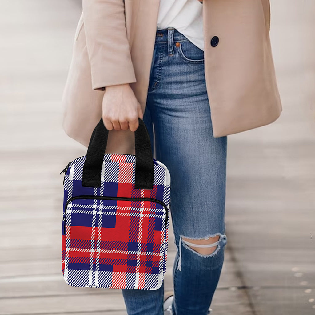 USA Plaid Pattern Print Bible Tote Bag