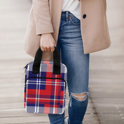 USA Plaid Pattern Print Bible Tote Bag