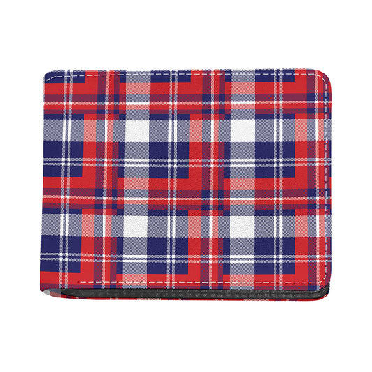 USA Plaid Pattern Print Bifold Wallet