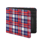 USA Plaid Pattern Print Bifold Wallet
