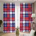 USA Plaid Pattern Print Dimout Pencil Pleat Curtains