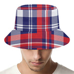USA Plaid Pattern Print Bucket Hat