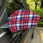 USA Plaid Pattern Print Car Side Mirror Covers
