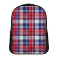 USA Plaid Pattern Print Casual Backpack