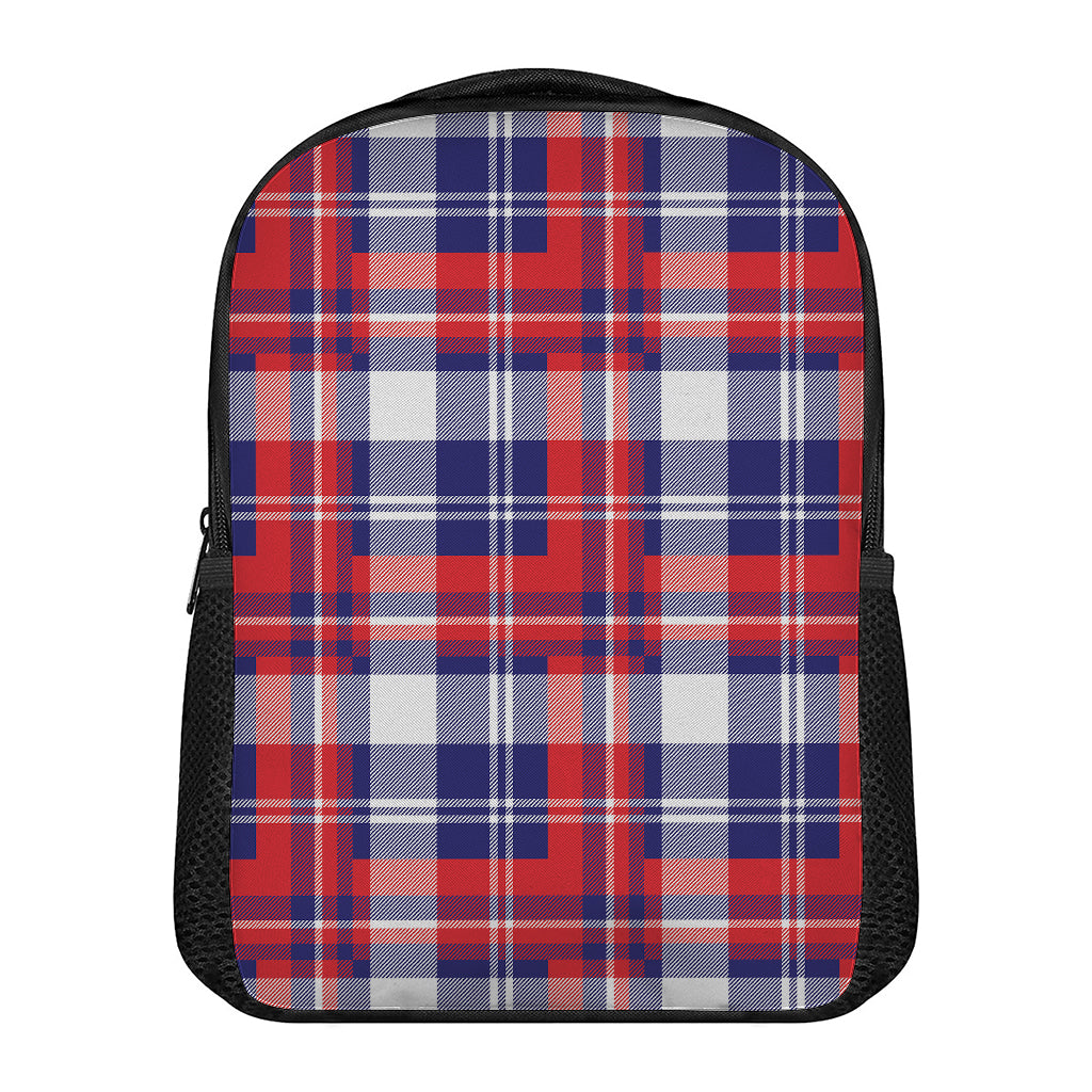 USA Plaid Pattern Print Casual Backpack