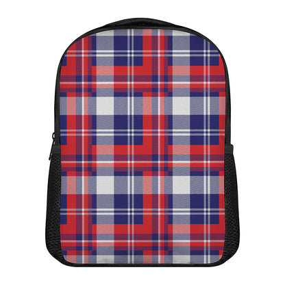 USA Plaid Pattern Print Casual Backpack