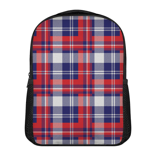 USA Plaid Pattern Print Casual Backpack