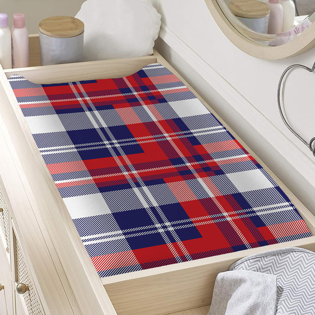 USA Plaid Pattern Print Changing Pad Cover