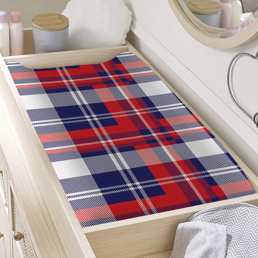 USA Plaid Pattern Print Changing Pad Cover