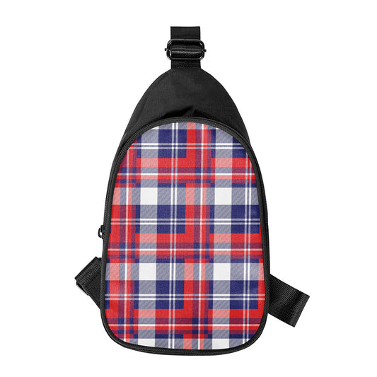 USA Plaid Pattern Print Chest Bag