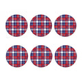 USA Plaid Pattern Print Coaster Set