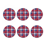 USA Plaid Pattern Print Coaster Set