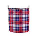 USA Plaid Pattern Print Collapsible Laundry Basket