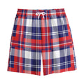 USA Plaid Pattern Print Cotton Shorts