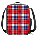 USA Plaid Pattern Print Crossbody Lunch Bag
